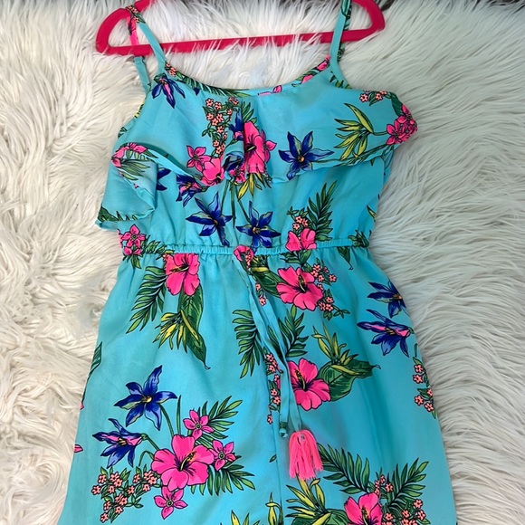 Girls Tropical Print Romper 8 - Picture 2 of 7